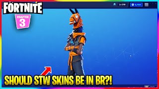 SHOULD FORTNITE STW SKINS BE AVAILABLE IN BR?! | #shorts