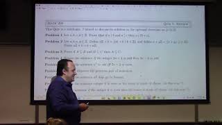 Foundations: discussion of various problems from Quiz 5, comments about Test 1, 2-13-25 part 1