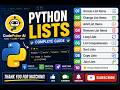 Python Lists Complete Guide in One Video | Access, Change, Add, Remove, Sort Lists | Python Tutorial