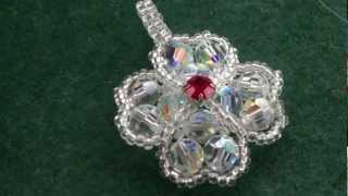 Beading4perfectionists : Four leaf clover pendant made out of Swarovski and miyuki beading tutorial