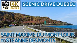 Route 132 Drive 🚗 | 4K Scenic Journey from Saint-Maxime-du-Mont-Louis to Ste-Anne-des-Monts, Québec🍁