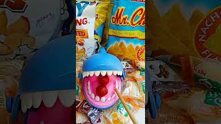 BLUE SHARKY eats RED CANDY #shorts #short #yummy #sweet