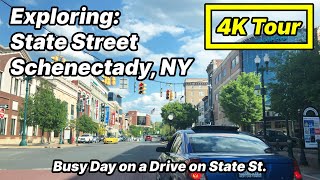 State Street Schenectady NY | Downtown East Bound | Driving Tour | [4k]