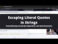 Escaping Literal Quotes in Strings (Basic JavaScript) freeCodeCamp tutorial