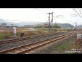 2018.12.1 山陽本線・大道駅～四辻駅 峠第２踏切 115系と貨物列車のすれ違い