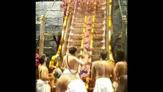 Sabarimala Temple divine 'Padipooja' at the gold plated Pathinettampadi Holy 18 steps.