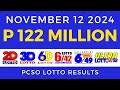 Lotto Result Today 9pm November 12 2024 PCSO