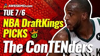 DraftKings NBA DFS Picks Today | Top 10 ConTENders Tue 7/6 | NBA DFS Simulations
