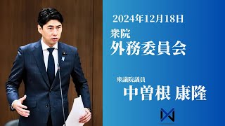 2024年12月18日衆議院外務委員会