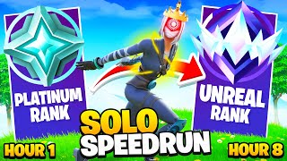 Platinum to UNREAL SOLOS SPEEDRUN in 8 Hours (Chapter 5 Fortnite Ranked)