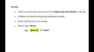 What is trim() Method in Java? | Java Interview Question | Remove Space From String.