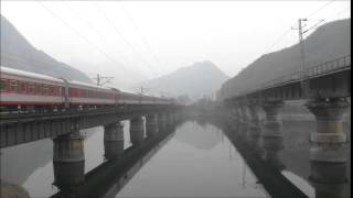 Chinese Railways - HXD3C electric locomotives with passenger trains around Luopoling, Beijing 2013