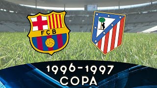 🔵🔴FC Barcelona vs Atlético de Madrid🔴⚪|⚽⚽RONALDO KIKO⚽⚽|Copa del Rey Cuartos final vuelta 1996-1997