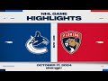 NHL Highlights | Canucks vs. Panthers - October 17, 2024