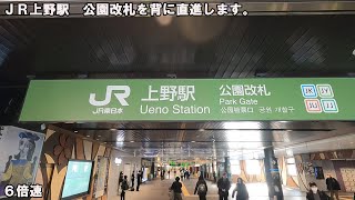 ＪＲ上野駅公園改札から上野動物園左回り