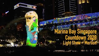 Merlion Light Show at the Fullerton Hotel | Countdown 2020 | Marina Bay