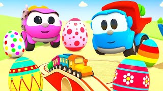 Car cartoons full episodes & learning baby cartoons - Leo the Truck & surprise eggs for kids.