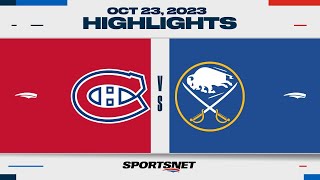 NHL Highlights | Canadiens vs. Sabres - October 23, 2023