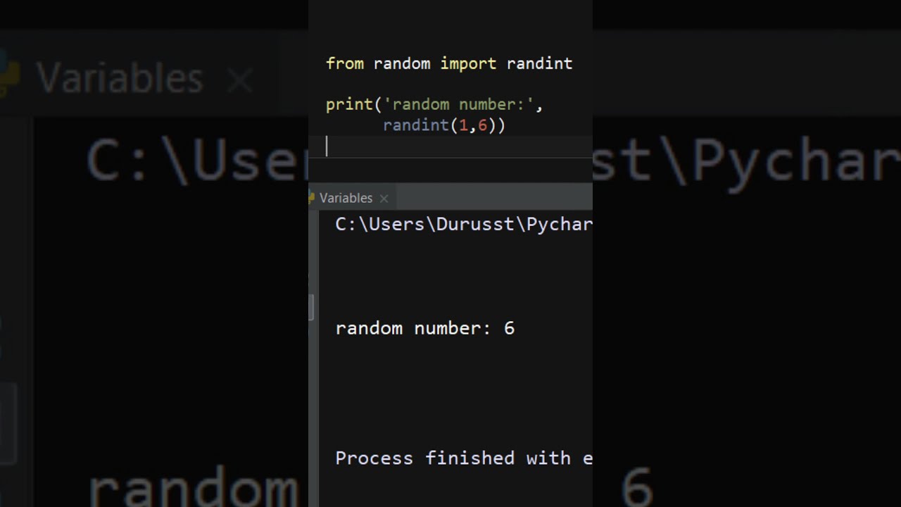 How to generate a random number between 1 and 6 in python #Shorts