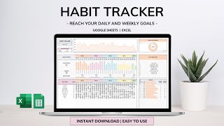 Habit Tracker Tutorial - Daily Habit Planner - Weekly Goal Planner - Digital Routine Dashboard