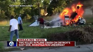 Small plane crash kills two on Detroit's east side