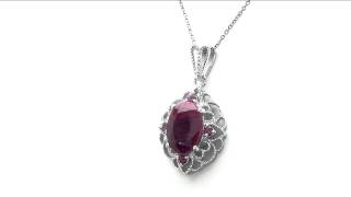 Johareez 8.85CTW Dyed Ruby \u0026 Rhodolite .925 Sterling Silver Pendant