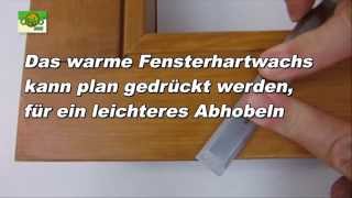 CleHo / Hartwachs C13F : Reparatur eines Holzfensters, Kantenschaden, Druckstelle