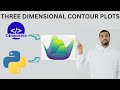 How to make three dimensional contour plots in python. #python