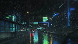 ☔️Driving in the rain on the highway in Tokyo at night