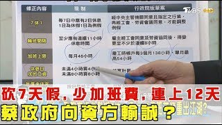 砍7天假、少加班費又連上12天！蔡英文政府向資方輸誠？少康戰情室 20171107 (完整版)