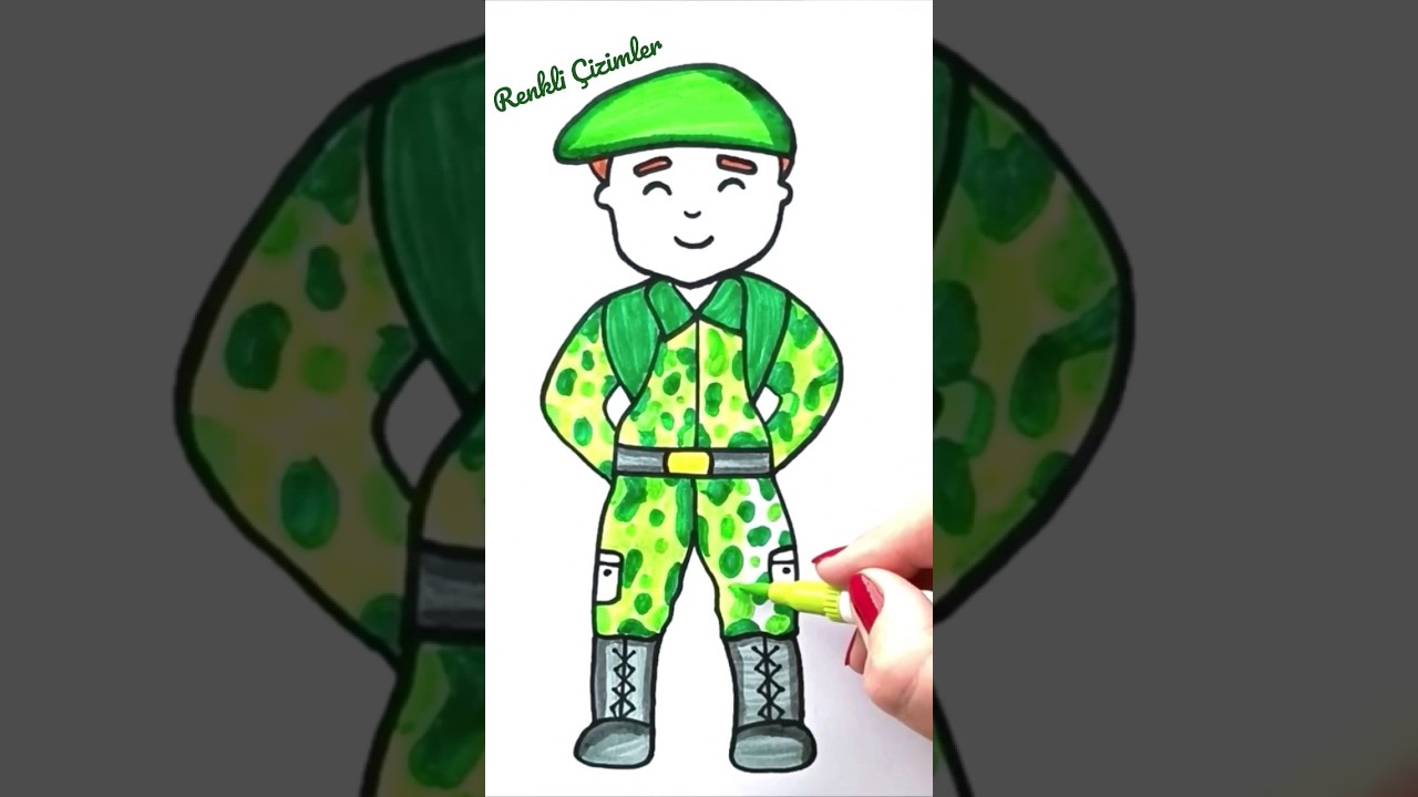 Asker çizimi Drawing Art Kolayçizimler Easydrawing Youtubeshorts