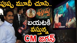 పుష్ప సినిమా చూసి బయటకి వస్తున్న  CM జగన్ | YS Jagan Shocking Comments On Allu Arjun | Pushpa Movie