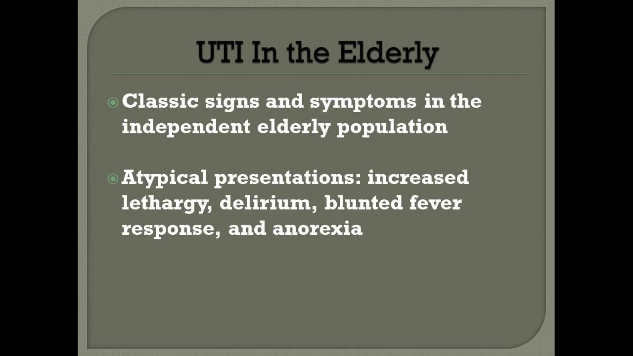 Urinary Tract Infection (UTI) In The Elderly - YouTube