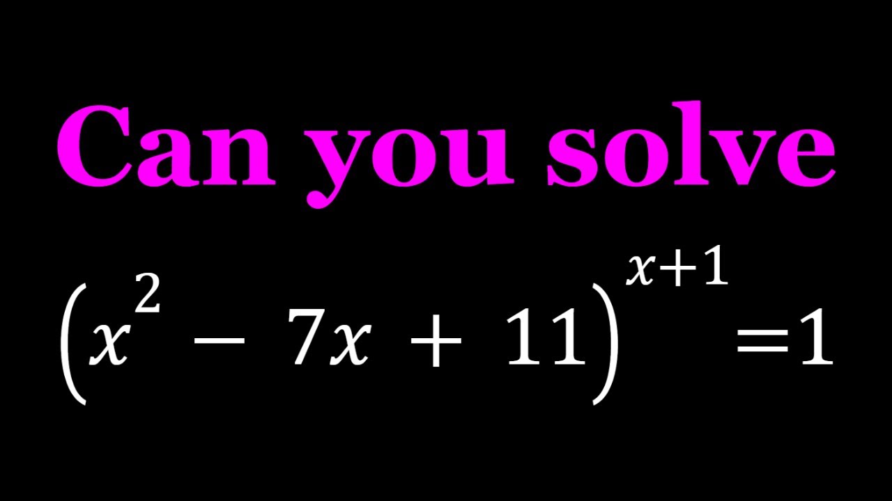 A Nice Exponential Equation Math Olympiads Youtube