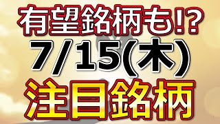 有望株が見つかる!?【7月15日(木)の注目銘柄まとめ】本日の株式相場振り返りと明日の注目銘柄・注目株・好材料・サプライズ決算を解説、株式投資の参考に。Japan stock market today