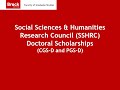 Presentation SSHRC Doctoral Scholarship   September 2021