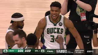 INSANE ENDING! Milwaukee Bucks vs Boston Celtics Game 3 Final Minutes ! 2021-22