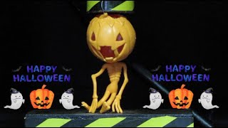 ハロウィンぐんにゅぐにゅパンプキン人形VS油圧プレス機 /Halloween toy doll, Pumpkin Man with Hydraulic press machine.