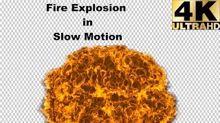 Fire Explosion in Slow motion with Alpha (4K) - VFX