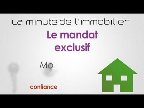 Le Mandat Exclusif (la Minute De L'Immobilier) - YouTube