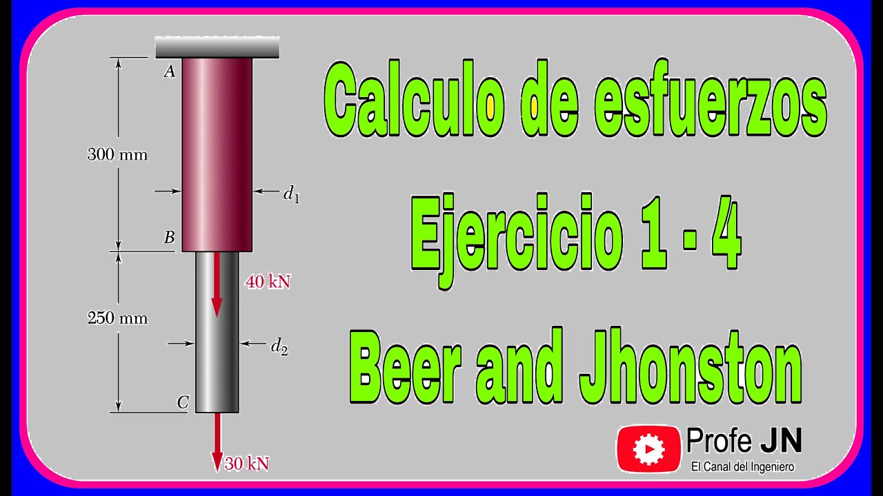 CALCULO DE ESFUERZOS NORMALES EN UNA BARRA DE DOS SECCIONES - EJERCICIO ...