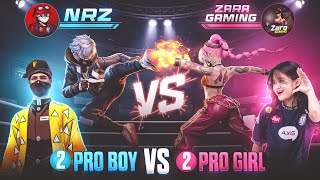 NRZ and Yuraj  Vs Zara gaming and Evos Jenna❗2 pro boy VS 2 pro Girl ☠️ - Freefire