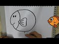 cómo dibujar un pez fácil para colorear cuaderno de dibujo para niÑos dibujos en 5 minutos