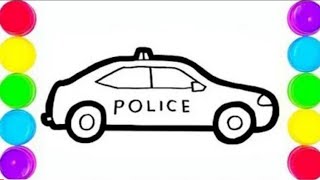Drawing Police car for kids. Kids videos. Educational video