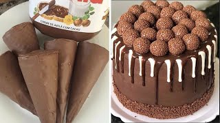 Easy and Simple Chocolate Cake Recipe for Christmas | How to Make Cake Decorating for Party