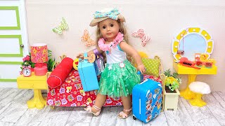 AG Doll packing travel bags for summer vacation trip to Hawaii! PLAY DOLLS