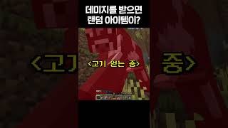 데미지를 받으면 랜덤 아이템을 주는 마인크래프트 #shorts