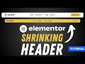 Elementor Shrinking Sticky Header Tutorial 2025 – Easy Step By Step No Plugin