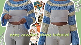 Easy crochet shrug \\ fishnet bolero\\ sleeves tutorial