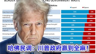 哈佛新民调：川普政府赢到全麻！内政外交尽得民心。民主党全速崩溃！